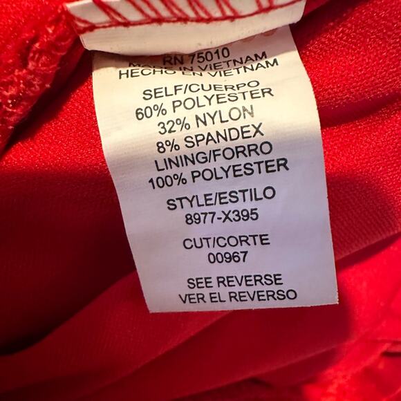 Y2K City Triangles Red Strapless Ruffle Mini Dress Sweetheart Neckline Size 11 - Picture 7 of 8